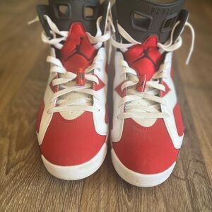 Kids Red and White Nike Air Jordan Shoes